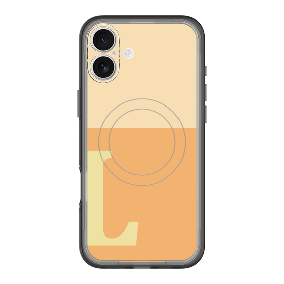 スリムプロテクションプレミアムケース with MagSafe［ オリジナル - initial two tone - L orange ］