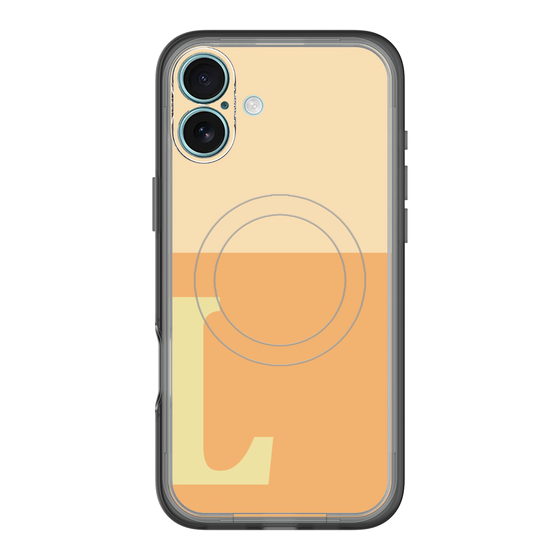 スリムプロテクションプレミアムケース with MagSafe［ オリジナル - initial two tone - L orange ］