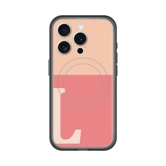 スリムプロテクションプレミアムケース with MagSafe［ オリジナル - initial two tone - L pink ］