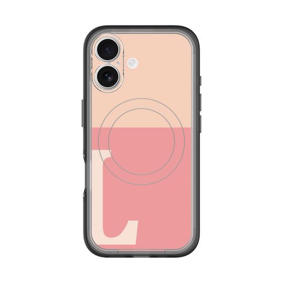 スリムプロテクションプレミアムケース with MagSafe［ オリジナル - initial two tone - L pink ］