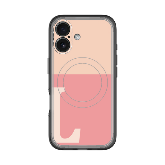 スリムプロテクションプレミアムケース with MagSafe［ オリジナル - initial two tone - L pink ］