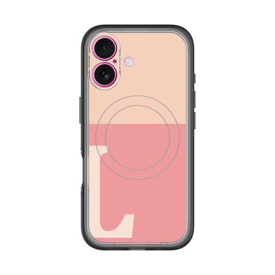 スリムプロテクションプレミアムケース with MagSafe［ オリジナル - initial two tone - L pink ］