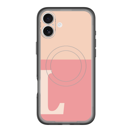スリムプロテクションプレミアムケース with MagSafe［ オリジナル - initial two tone - L pink ］