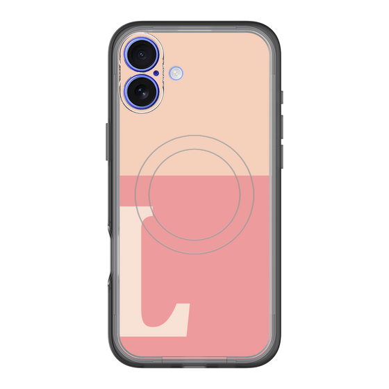 スリムプロテクションプレミアムケース with MagSafe［ オリジナル - initial two tone - L pink ］