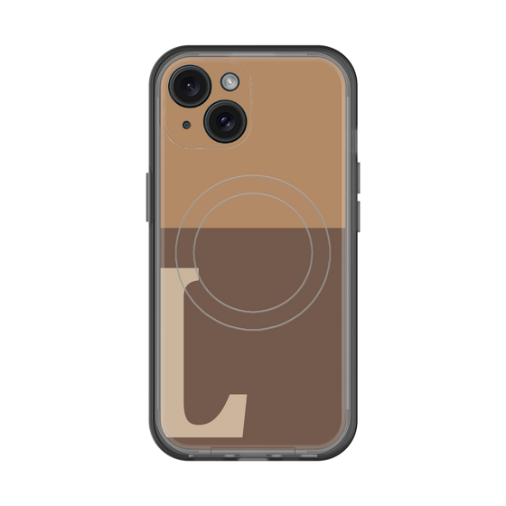 スリムプロテクションプレミアムケース with MagSafe［ オリジナル - initial two tone - L brown ］