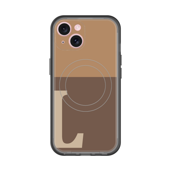 スリムプロテクションプレミアムケース with MagSafe［ オリジナル - initial two tone - L brown ］