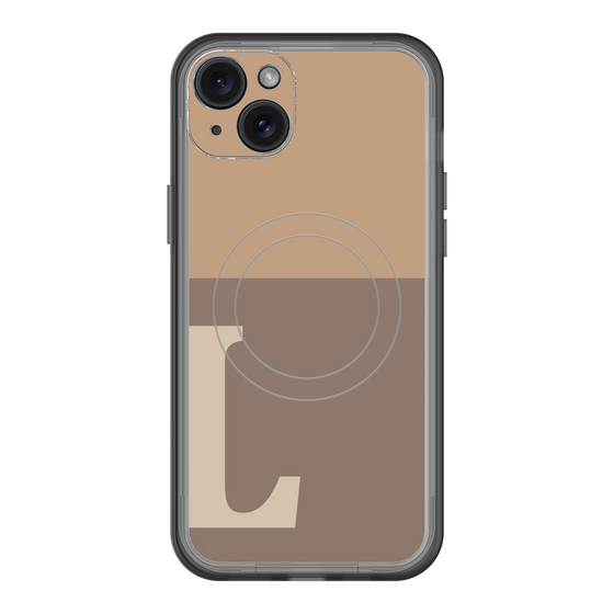 スリムプロテクションプレミアムケース with MagSafe［ オリジナル - initial two tone - L brown ］