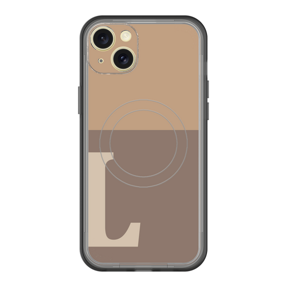 スリムプロテクションプレミアムケース with MagSafe［ オリジナル - initial two tone - L brown ］