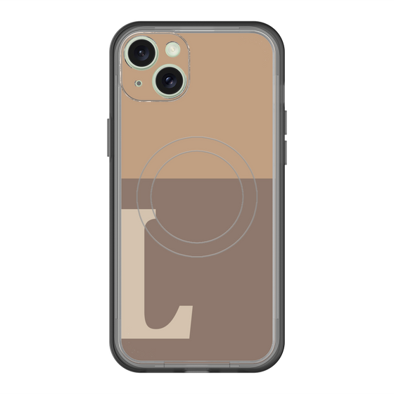 スリムプロテクションプレミアムケース with MagSafe［ オリジナル - initial two tone - L brown ］