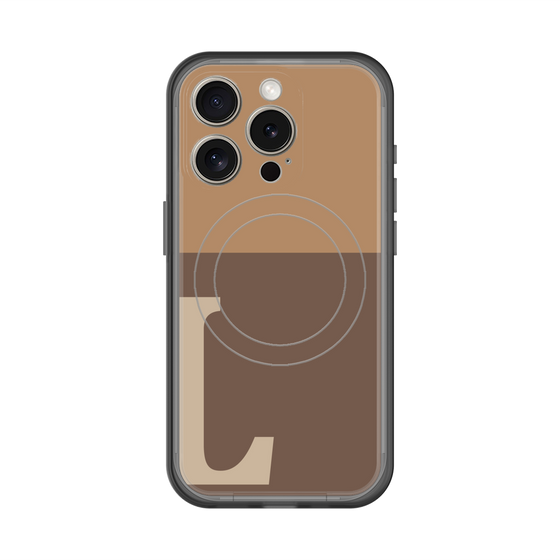 スリムプロテクションプレミアムケース with MagSafe［ オリジナル - initial two tone - L brown ］