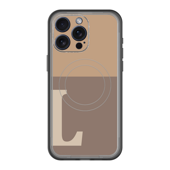スリムプロテクションプレミアムケース with MagSafe［ オリジナル - initial two tone - L brown ］