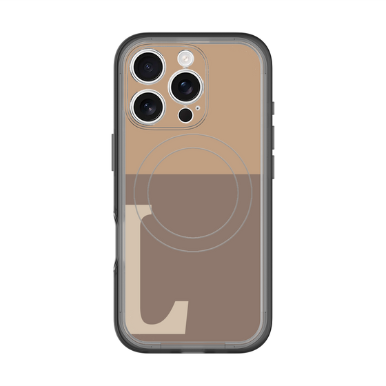 スリムプロテクションプレミアムケース with MagSafe［ オリジナル - initial two tone - L brown ］