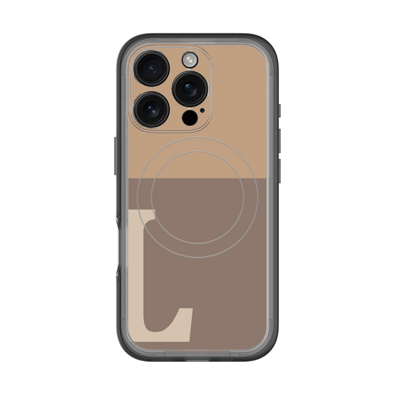 スリムプロテクションプレミアムケース with MagSafe［ オリジナル - initial two tone - L brown ］