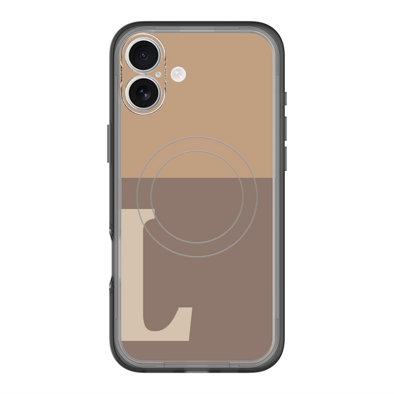 スリムプロテクションプレミアムケース with MagSafe［ オリジナル - initial two tone - L brown ］