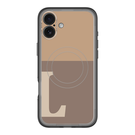 スリムプロテクションプレミアムケース with MagSafe［ オリジナル - initial two tone - L brown ］