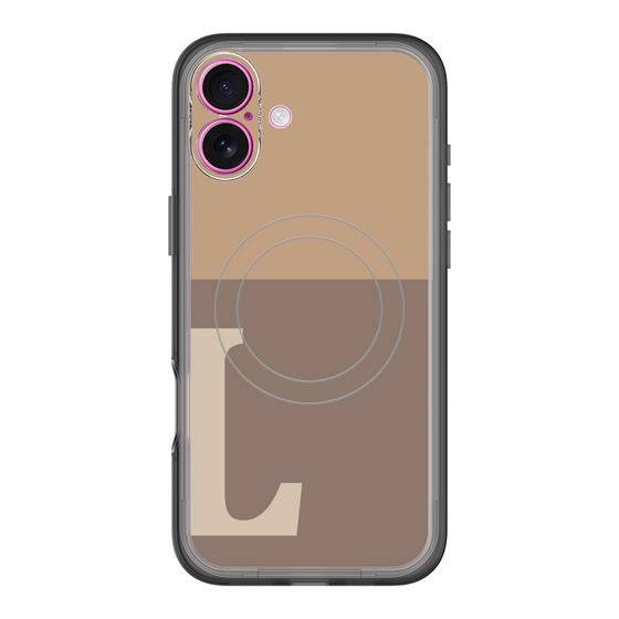 スリムプロテクションプレミアムケース with MagSafe［ オリジナル - initial two tone - L brown ］
