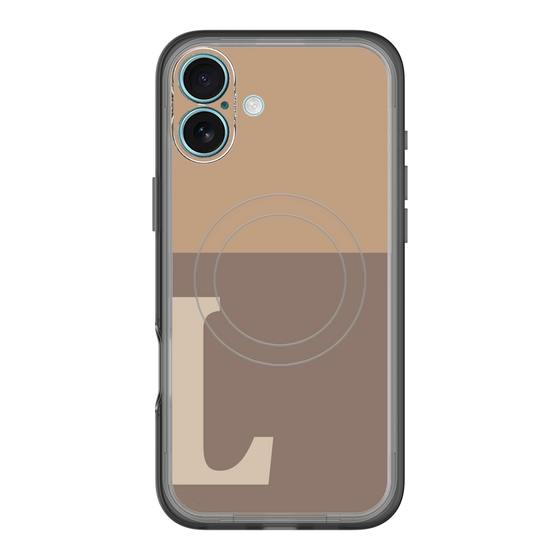 スリムプロテクションプレミアムケース with MagSafe［ オリジナル - initial two tone - L brown ］