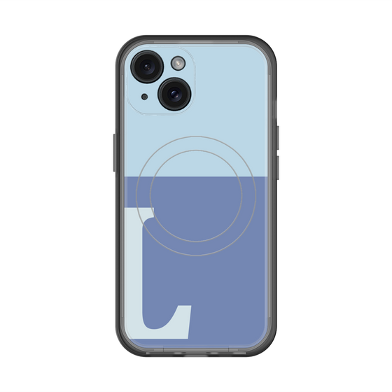 スリムプロテクションプレミアムケース with MagSafe［ オリジナル - initial two tone - L blue ］