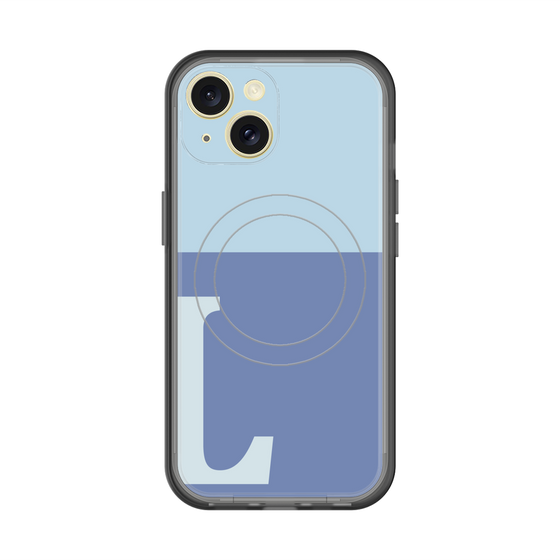 スリムプロテクションプレミアムケース with MagSafe［ オリジナル - initial two tone - L blue ］