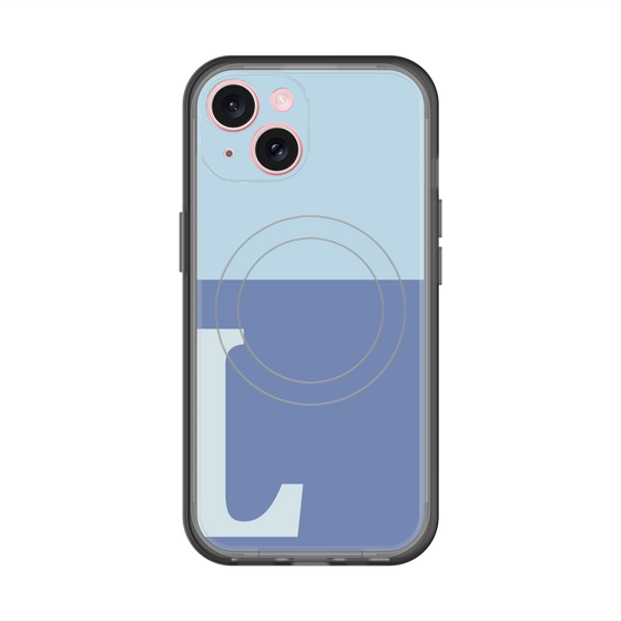 スリムプロテクションプレミアムケース with MagSafe［ オリジナル - initial two tone - L blue ］