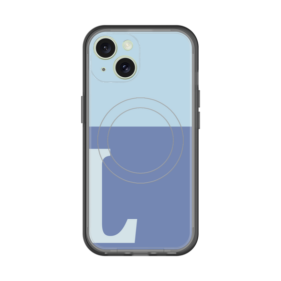 スリムプロテクションプレミアムケース with MagSafe［ オリジナル - initial two tone - L blue ］