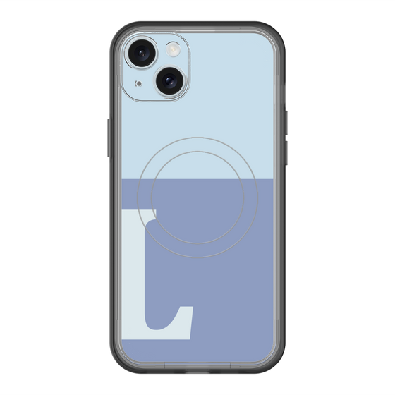 スリムプロテクションプレミアムケース with MagSafe［ オリジナル - initial two tone - L blue ］
