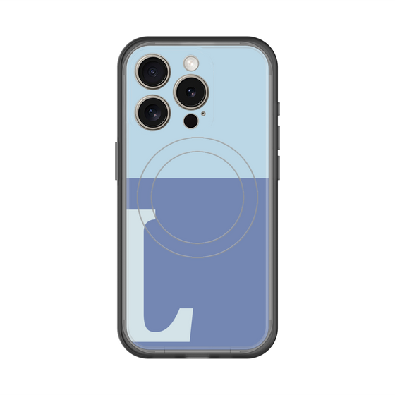 スリムプロテクションプレミアムケース with MagSafe［ オリジナル - initial two tone - L blue ］