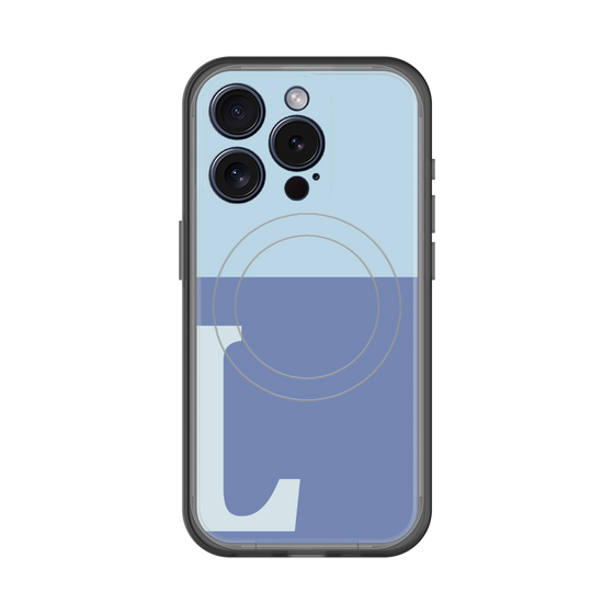 スリムプロテクションプレミアムケース with MagSafe［ オリジナル - initial two tone - L blue ］