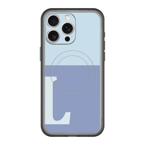 スリムプロテクションプレミアムケース with MagSafe［ オリジナル - initial two tone - L blue ］