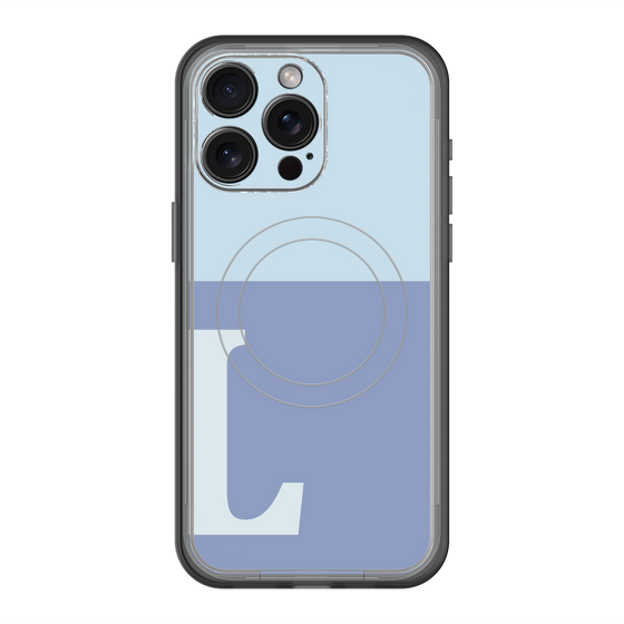 スリムプロテクションプレミアムケース with MagSafe［ オリジナル - initial two tone - L blue ］