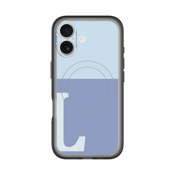 スリムプロテクションプレミアムケース with MagSafe［ オリジナル - initial two tone - L blue ］
