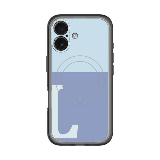 スリムプロテクションプレミアムケース with MagSafe［ オリジナル - initial two tone - L blue ］