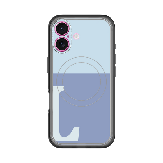 スリムプロテクションプレミアムケース with MagSafe［ オリジナル - initial two tone - L blue ］
