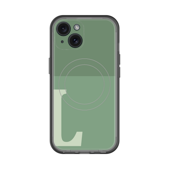 スリムプロテクションプレミアムケース with MagSafe［ オリジナル - initial two tone - L green ］