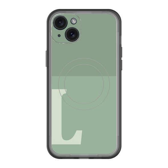 スリムプロテクションプレミアムケース with MagSafe［ オリジナル - initial two tone - L green ］