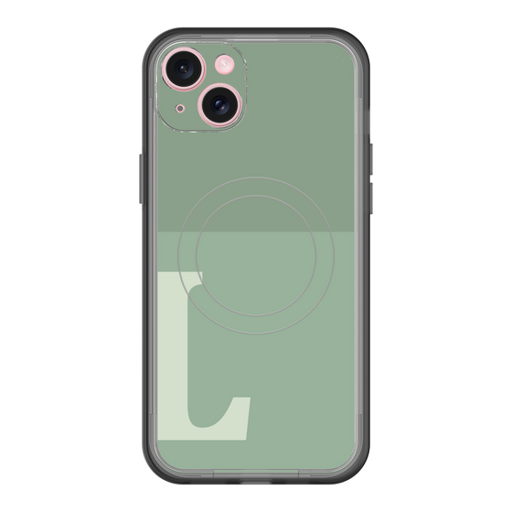 スリムプロテクションプレミアムケース with MagSafe［ オリジナル - initial two tone - L green ］