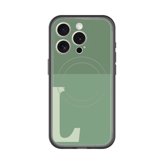 スリムプロテクションプレミアムケース with MagSafe［ オリジナル - initial two tone - L green ］