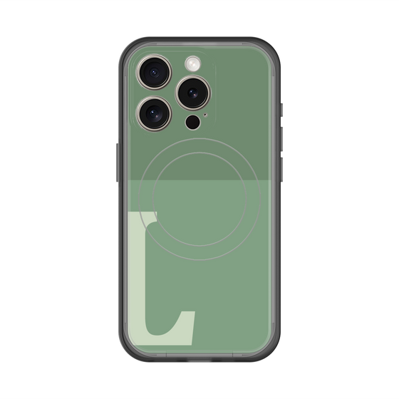 スリムプロテクションプレミアムケース with MagSafe［ オリジナル - initial two tone - L green ］