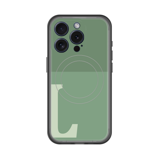スリムプロテクションプレミアムケース with MagSafe［ オリジナル - initial two tone - L green ］