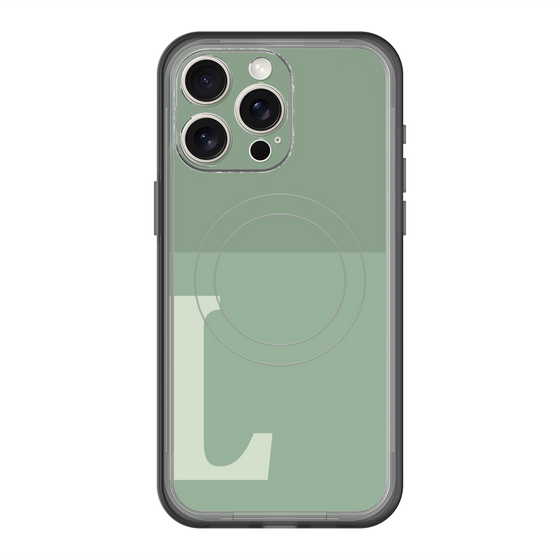 スリムプロテクションプレミアムケース with MagSafe［ オリジナル - initial two tone - L green ］