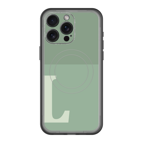 スリムプロテクションプレミアムケース with MagSafe［ オリジナル - initial two tone - L green ］