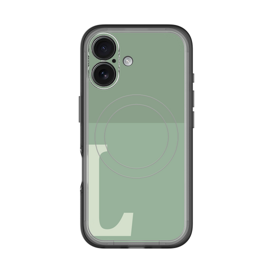 スリムプロテクションプレミアムケース with MagSafe［ オリジナル - initial two tone - L green ］