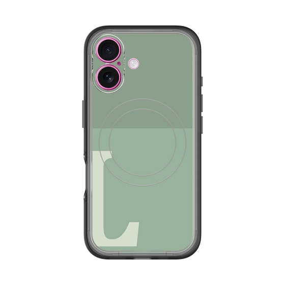 スリムプロテクションプレミアムケース with MagSafe［ オリジナル - initial two tone - L green ］