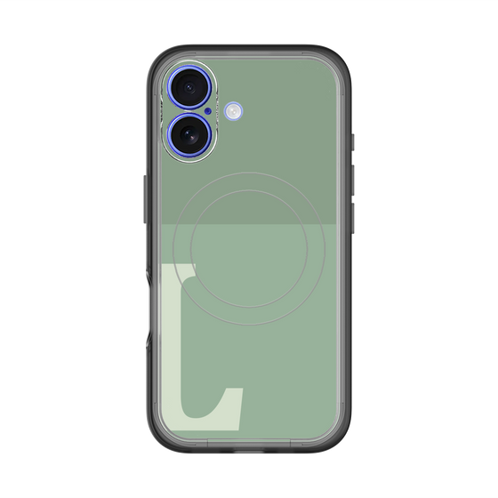 スリムプロテクションプレミアムケース with MagSafe［ オリジナル - initial two tone - L green ］