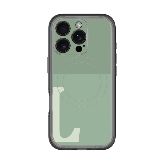 スリムプロテクションプレミアムケース with MagSafe［ オリジナル - initial two tone - L green ］
