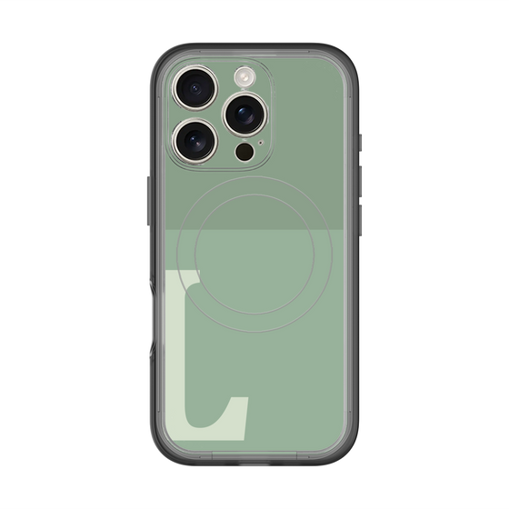 スリムプロテクションプレミアムケース with MagSafe［ オリジナル - initial two tone - L green ］