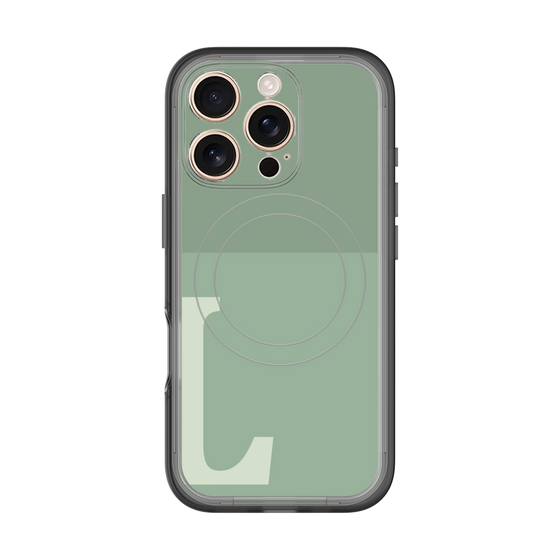 スリムプロテクションプレミアムケース with MagSafe［ オリジナル - initial two tone - L green ］