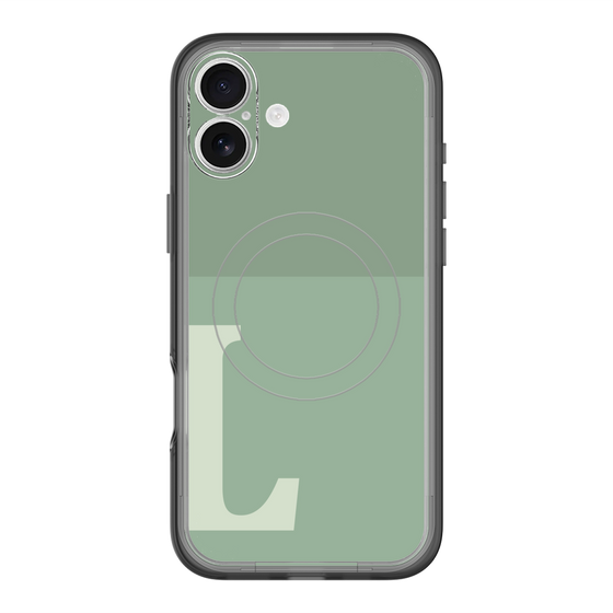 スリムプロテクションプレミアムケース with MagSafe［ オリジナル - initial two tone - L green ］