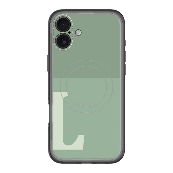 スリムプロテクションプレミアムケース with MagSafe［ オリジナル - initial two tone - L green ］