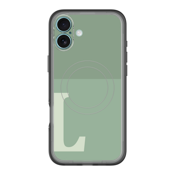 スリムプロテクションプレミアムケース with MagSafe［ オリジナル - initial two tone - L green ］
